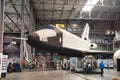 SPEYER, GERMANY - OCTOBER 2022: white black Buran spacecraft 11F35 1K the first Soviet Russian spaceplane shuttle 1989 in the