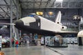 SPEYER, GERMANY - OCTOBER 2022: white black Buran spacecraft 11F35 1K the first Soviet Russian spaceplane shuttle 1989 in the