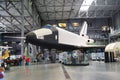 SPEYER, GERMANY - OCTOBER 2022: white black Buran spacecraft 11F35 1K the first Soviet Russian spaceplane shuttle 1989 in the