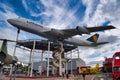 SPEYER, GERMANY - OCTOBER 2022: white BOEING 747-230B D-ABYM LUFTHANSA german passenger aircraft in the Technikmuseum Speyer