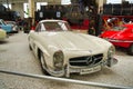 SPEYER, GERMANY - OCTOBER 2022: white Mercedes-Benz 300 SL W198 1957 cabrio roadster in the Technikmuseum Speyer Royalty Free Stock Photo