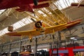 SPEYER, GERMANY - OCTOBER 2022: yellow PZL-106 Kruk aircraft in the Technikmuseum Speyer