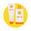 SPF bottles illustration