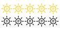 Spf sun icon set simple design.