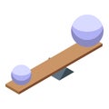 Sphere balance desk icon, isometric style