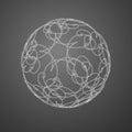 Sphere ball circle 3 d grid lines Ornate floral ornament pattern Design element artifact game abstract 3d grid line pattern ball