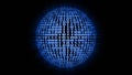 Sphere of binary code reflecting in itself - isolated on black background Royalty Free Stock Photo
