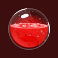 Sphere of blood. Game icon of magic orb. Interface for rpg or match3 game. Blood or life. Big variant.