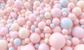 Sphere cluster, soft pastel colors, 3D abstract, smooth texture Royalty Free Stock Photo