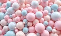 Sphere cluster, soft pastel colors, 3D abstract, smooth texture Royalty Free Stock Photo