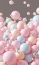 Sphere cluster, soft pastel colors, 3D abstract, smooth texture Royalty Free Stock Photo