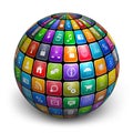 Sphere from color application icons Royalty Free Stock Photo