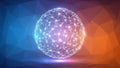 Sphere composed of interconnected white nodes and lines resembling Royalty Free Stock Photo