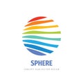 Sphere concept business logo temlate vector illustration. Colored stripes in circle shape. Future tecnology creative sign. Royalty Free Stock Photo