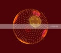 The sphere consisting of points. Global digital connections. Technology concept. Array with dynamic particles. 3D grid design.