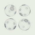The sphere consisting of points. Global digital connections. Technology concept. Array with dynamic particles. 3D grid design.