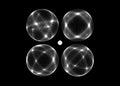 The sphere consisting of points. Global digital connections. Technology concept. Array with dynamic particles. 3D grid design.