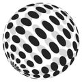Sphere, 3d circle shape. Abstract ball, globe, orb design. Spherical, orbicular bulb with texture. Bulge, protrude warp effect
