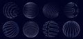 Sphere 3d wireframe lines. Abstract glowing digital globe designs with geometric curved line patterns, global networks