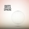 Sphere from dots. Wireframe mesh polygonal element. Vector Illustration Royalty Free Stock Photo