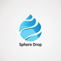 Sphere drop with blue color logo vector, icon, element, and template for company Royalty Free Stock Photo