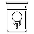 Sphere flask gravity icon, outline style