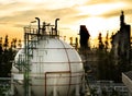 Sphere gas storages in petrochemical plant