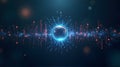 Sphere Glow with Data Stream Visualisation on a Dark Background Royalty Free Stock Photo