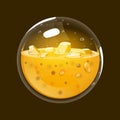 Sphere of gold. Game icon of magic orb. Interface for rpg or match3 game. Gold. Big variant.