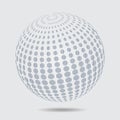 Sphere halftone pattern. Circle dotted design element isolated o