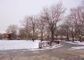 The Battery Park with The World Trade Center Sphere in the middle.