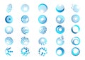 Sphere, logo, globe, wave, circle, round, technologogy, world symbol design icon set Royalty Free Stock Photo