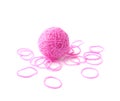 Sphere made of pink rubber loom bands