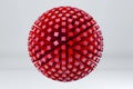 Sphere made of red cubes. 3D render image.