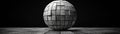 SQUARE TILE SPHERE AGAINST BLACK BACKGROUND Royalty Free Stock Photo