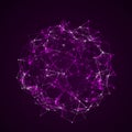 Sphere made up of points and lines. Network connection structure. Big data visualization. 3D rendering Royalty Free Stock Photo