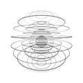 Sphere made up of points and lines. Network connection structure. Big data visualization. Vector illustration Royalty Free Stock Photo