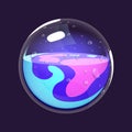 Sphere of magic. Game icon of magic orb. Interface for rpg or match3 game. Blue and violet. Big variant. Royalty Free Stock Photo