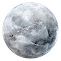 Sphere with Marble Texture and Gray and White Veins Isolated ball stone Royalty Free Stock Photo