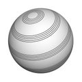 Sphere with a musical camp, 3d, it is isolated
