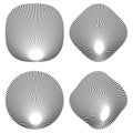 Sphere optical elements. Four circle shapes. Radial line Vector. Abstract dynamic pattern. Royalty Free Stock Photo