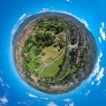 The sphere panorama Little planet Terni, Umbria, Italy Royalty Free Stock Photo