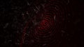 Futuristic point circle with red abstract network connection. Dark background with a dynamic triangulars. 3d rendering Royalty Free Stock Photo