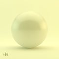 Sphere. Pearl vector with shadow. 3D geometrical illustration.