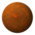 Sphere or planet with rusty textured surface