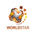 Sphere rotate world star logo template vector illustration