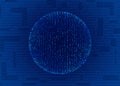 Sphere shape with network connection dots with data code Royalty Free Stock Photo