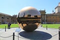 Sphere Within Sphere - a bronze sculpture by Italian sculptor Arnaldo Pomodoro in Inner courtyard of The Papal Apostolic Palace Royalty Free Stock Photo