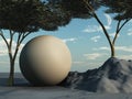 Sphere under Arcadia Trees Royalty Free Stock Photo