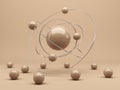 Spheres 3d. Interaction. Abstract background